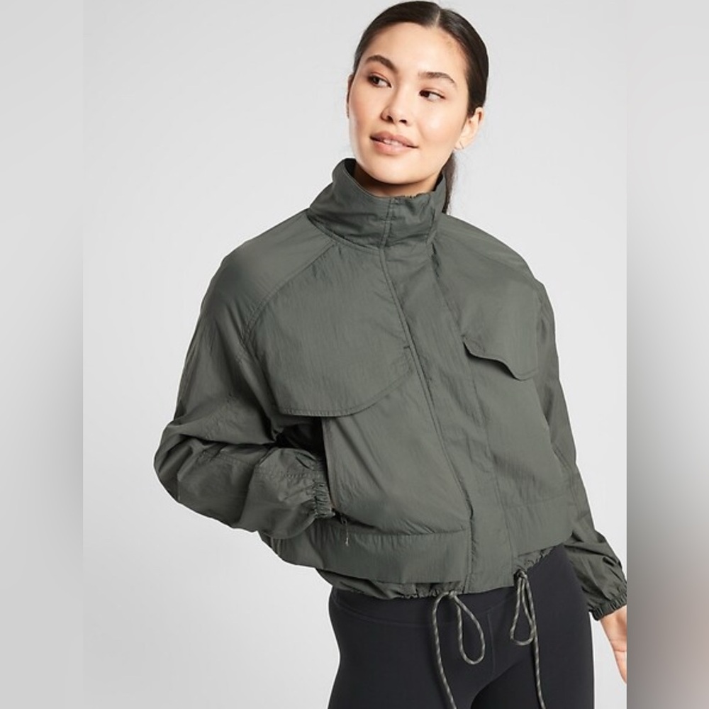 Athleta‎ Canopy Parachute Jacket Size XL Mountain Olive